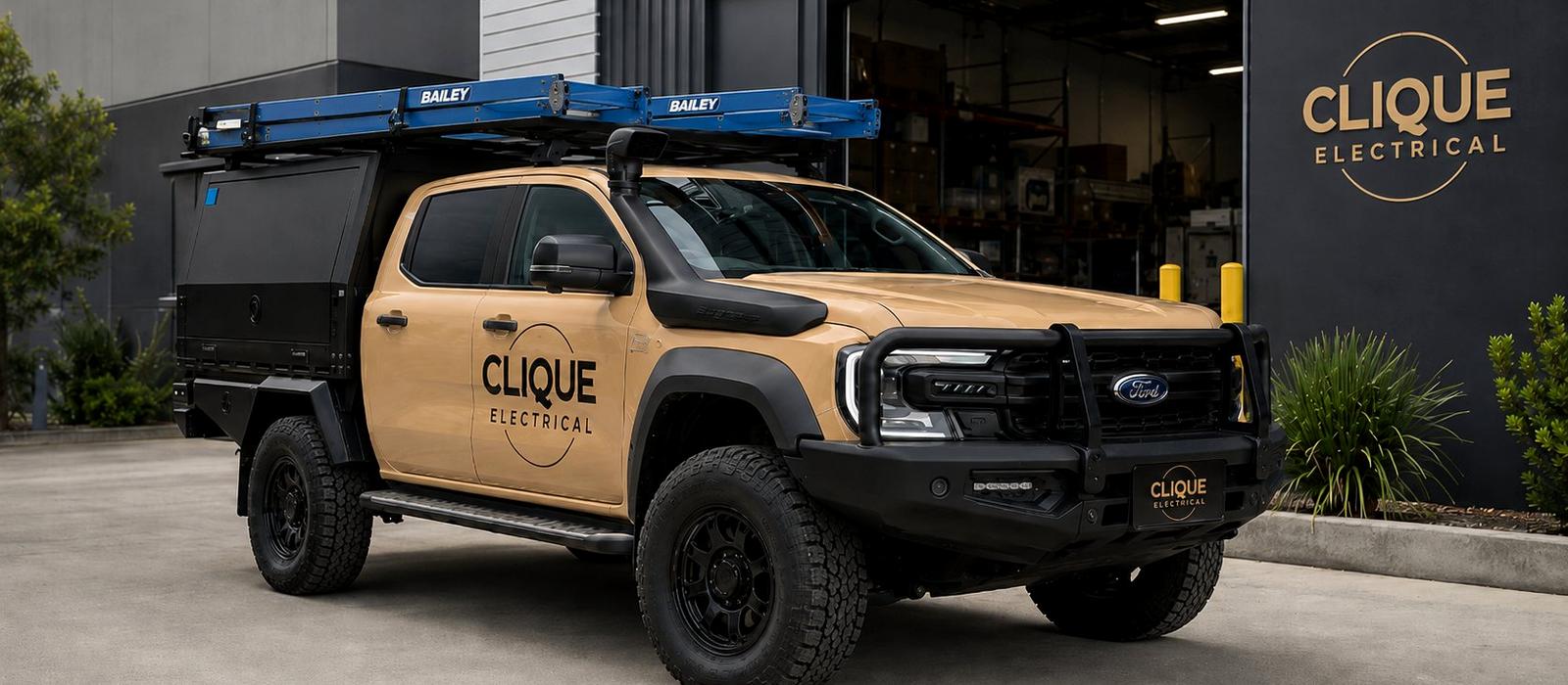 Clique Electrical service vehicle — commercial electricians South East Queensland