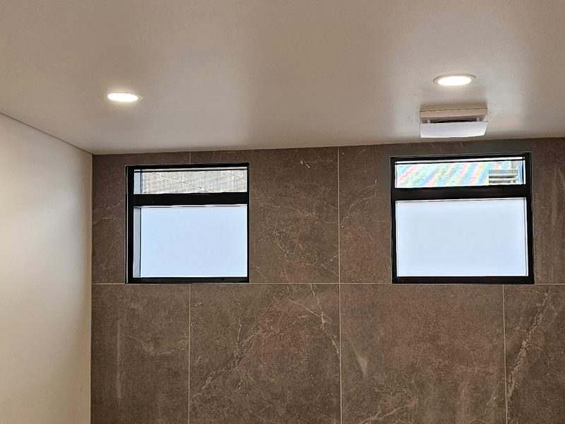 Residential LED downlights — new bathroom installation, South East Queensland